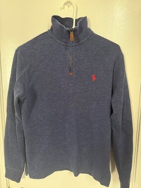 Polo Ralph Lauren Quarter Zip Pullover Sweater Navy XS Red Pony